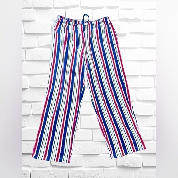 Lounge Time Adult XL Fuzzy Lounge/Pajama Pants • Oversized Striped Drawstring - Picture 1 of 13